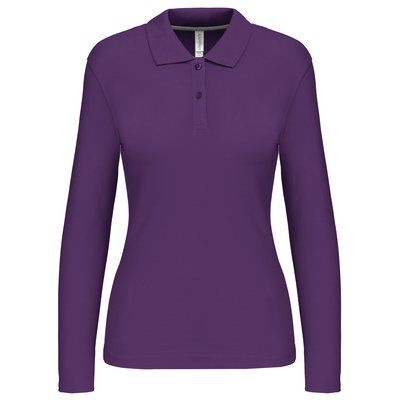 Polo manga larga mujer algodón lavable Purple 3XL