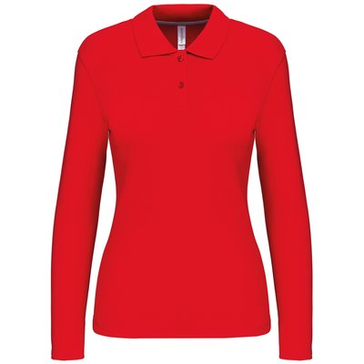 Polo manga larga mujer algodón lavable Rojo XL