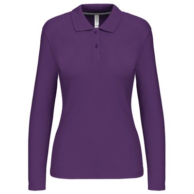 Polo manga larga mujer algodón lavable Violeta M