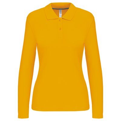 Polo manga larga mujer algodón lavable Yellow S