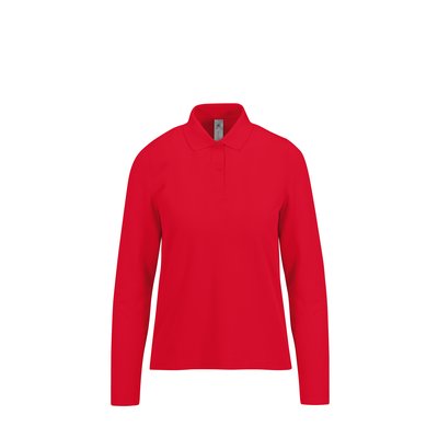 Polo manga larga mujer algodón Rojo M