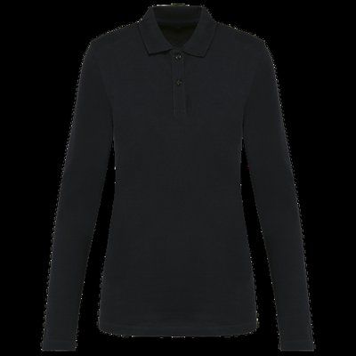 Polo manga larga mujer corte recto Negro L