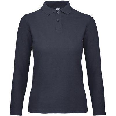 Polo manga larga mujer punto piqué Navy S