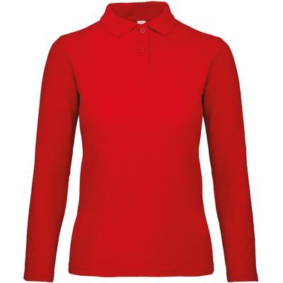 Polo manga larga mujer punto piqué Red XL