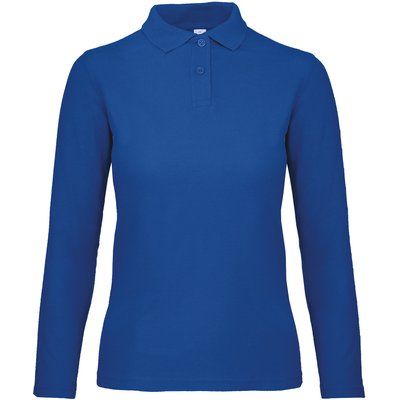 Polo manga larga mujer punto piqué Royal Blue 3XL