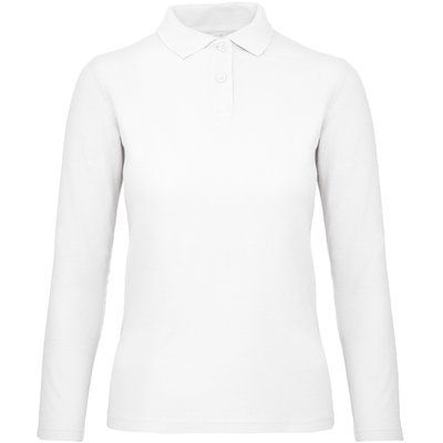 Polo manga larga mujer punto piqué White XXL