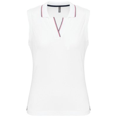 Polo sin mangas mujer algodón Blanco M