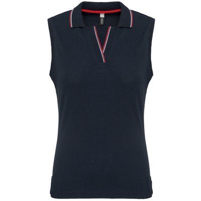 Polo sin mangas mujer algodón Navy / Red / White S