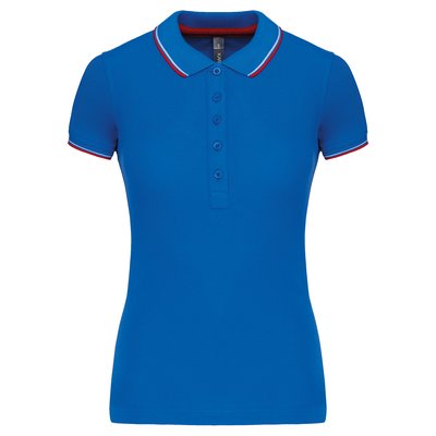 Polo mujer algodón con 5 botones Azul S