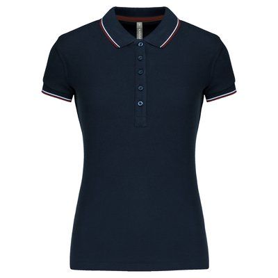 Polo mujer algodón con 5 botones Azul S