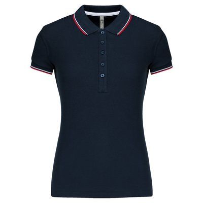 Polo mujer algodón con 5 botones Navy / Red / White L