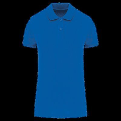 Polo de mujer de algodón orgánico Light Royal Blue S