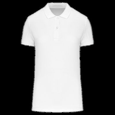 Polo de mujer de algodón orgánico White 3XL