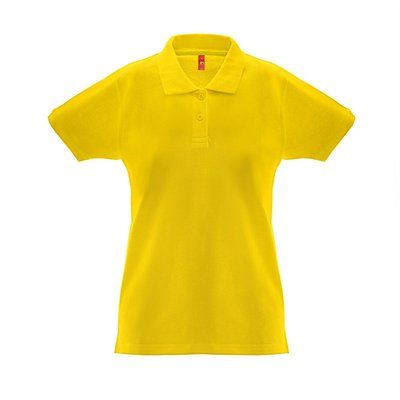 Polo de mujer cuello y mangas de canalé Amarillo M