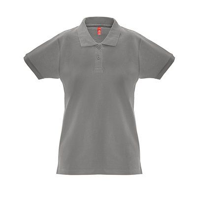 Polo de mujer cuello y mangas de canalé Gris S