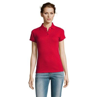 Polo Mujer Manga Corta 200g Rojo XL