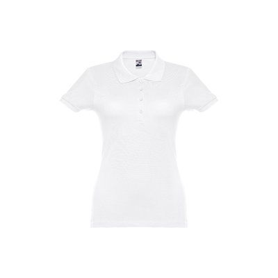 Polo de mujer manga corta de algodón Blanco L