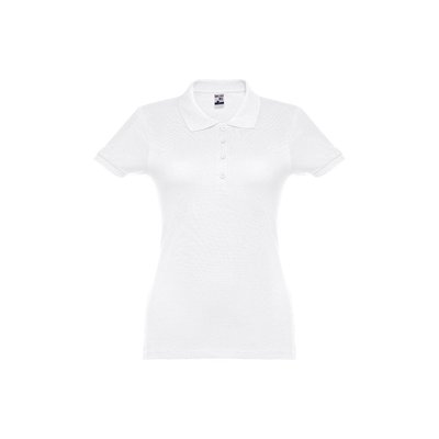 Polo de mujer manga corta de algodón Blanco S