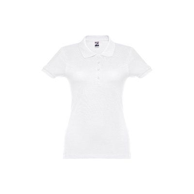 Polo de mujer manga corta de algodón Blanco XL