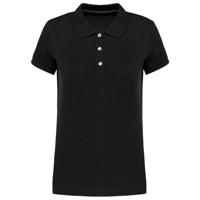 Polo mujer manga corta atemporal Negro S