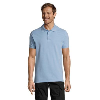 Polo Piqué Manga Corta Hombre Azul Cielo 3XL