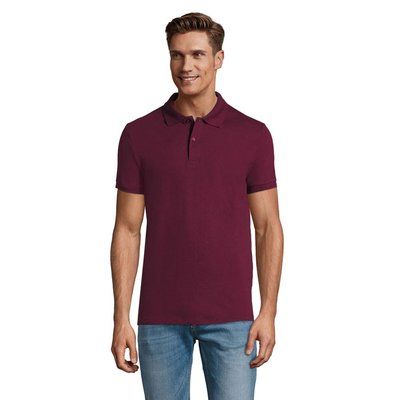 Polo Piqué Manga Corta Hombre Burgundy XXL