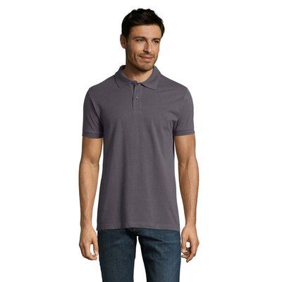 Polo Piqué Manga Corta Hombre Gris Oscuro XL