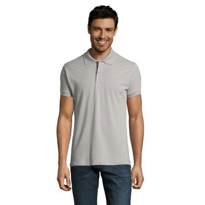 Polo Piqué Manga Corta Hombre Gris Puro 3XL