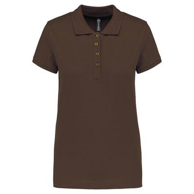 Polo piqué de manga corta de mujer CHOCOLATE XL