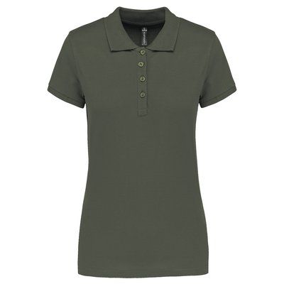 Polo piqué de manga corta de mujer Dark Khaki M