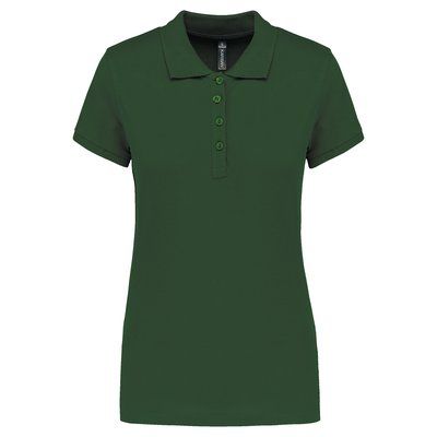 Polo piqué de manga corta de mujer Forest Green XXL