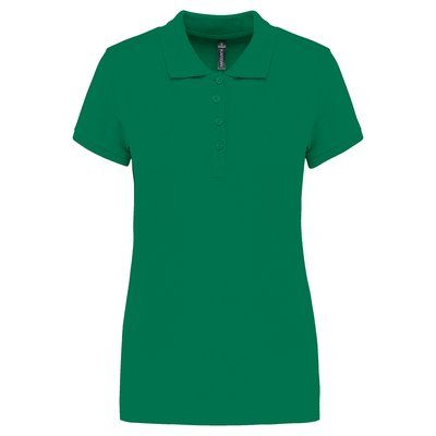 Polo piqué de manga corta de mujer Kelly Green 3XL