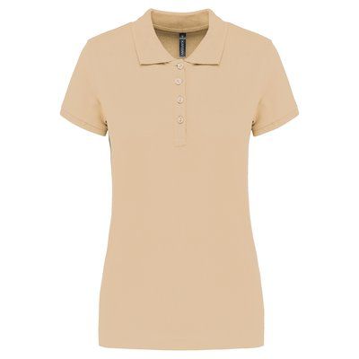 Polo piqué de manga corta de mujer Light Sand XXL