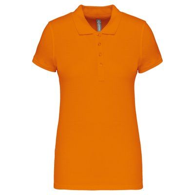 Polo piqué de manga corta de mujer Orange L