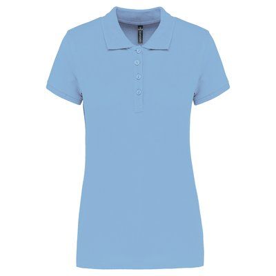 Polo piqué de manga corta de mujer Sky Blue L