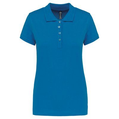 Polo piqué de manga corta de mujer Tropical Blue S