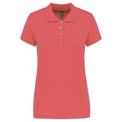 Polo piqué de manga corta de mujer True Coral XXL