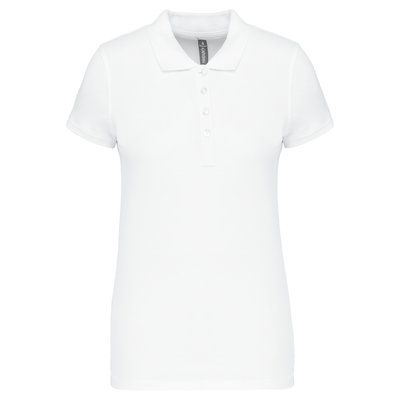 Polo piqué de manga corta de mujer White M