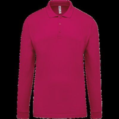 Polo piqué manga larga 100% algodón Fuchsia M