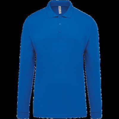 Polo piqué manga larga 100% algodón Light Royal Blue 4XL