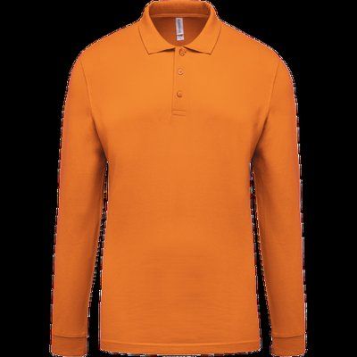 Polo piqué manga larga 100% algodón Orange XL