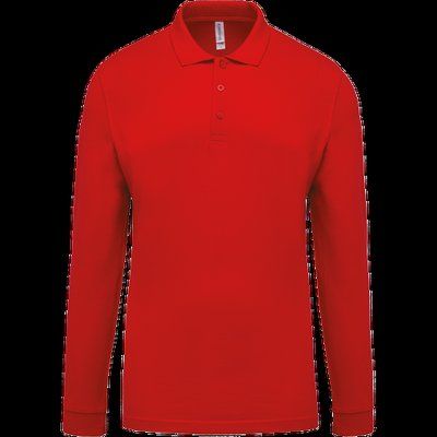 Polo piqué manga larga 100% algodón Red XXL