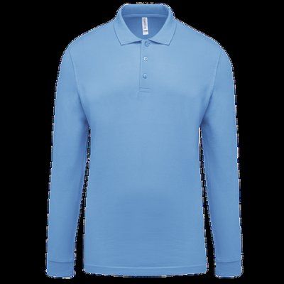 Polo piqué manga larga 100% algodón Sky Blue XXL