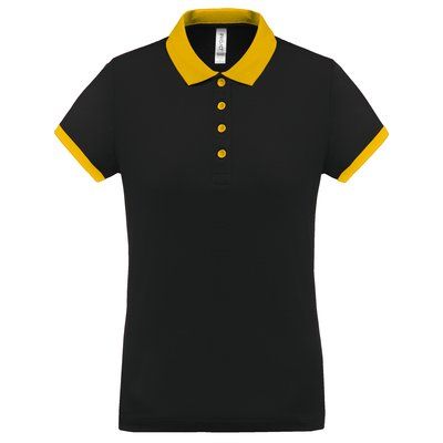 Polo piqué mujer Black / Yellow M