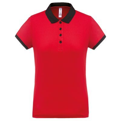 Polo piqué mujer Red / Black L