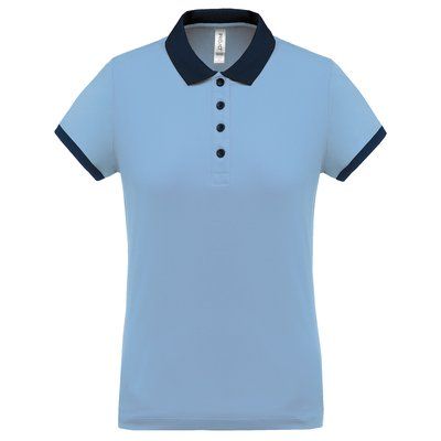 Polo piqué mujer Sky Blue / Sporty Navy M