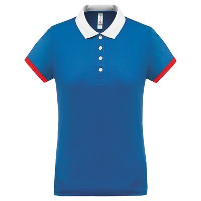 Polo piqué mujer Sporty Royal Blue / White / Red XL