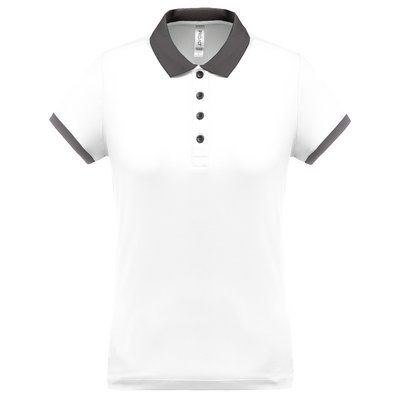 Polo piqué mujer White / sporty grey XXL