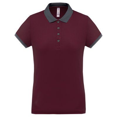 Polo piqué mujer Wine / sporty grey M