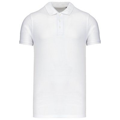 Polo piqué orgánico hombre White XXL